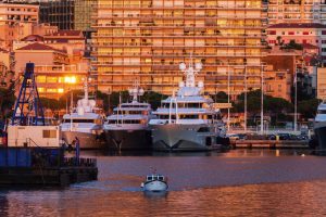 Port Hercule in Monaco at sunrise