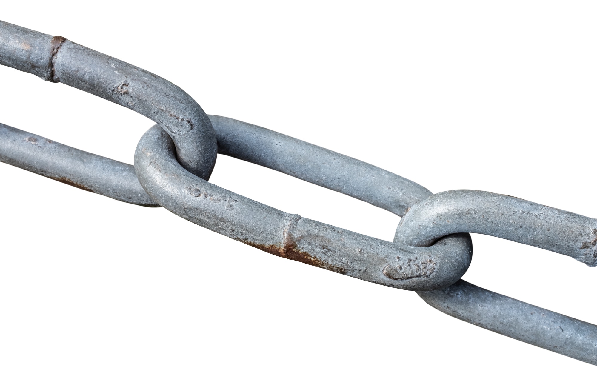 Isolated Strong Steel Chain On A White Background @mrdoomits